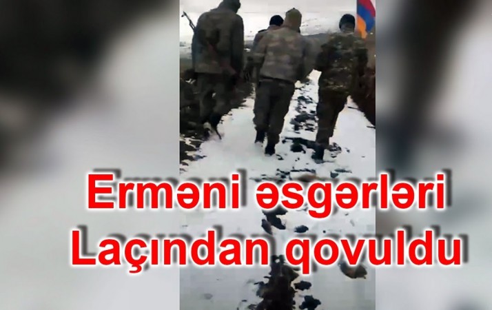 Erməni əsgərləri Laçından belə qovuldu - VİDEO