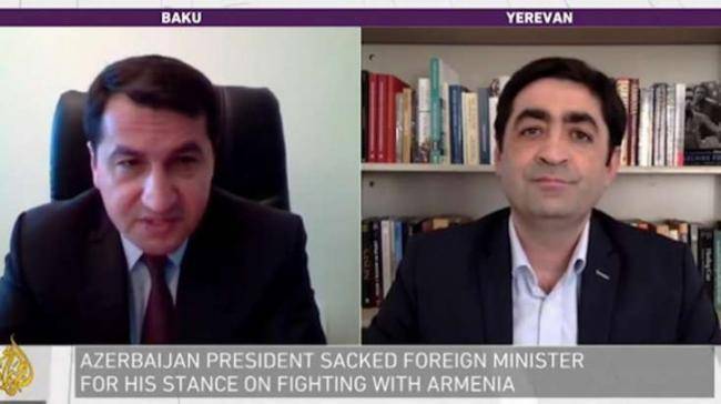 Hikmət Hacıyev Paşinyanın sabiq müşaviri ilə debata çıxdı -
