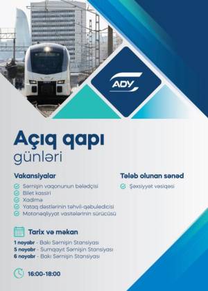 Karyerasını “Azərbaycan Dəmir Yolları” QSC-də qurmaq istəyən namizədlərin nəzərinə! Xəbər şəkili