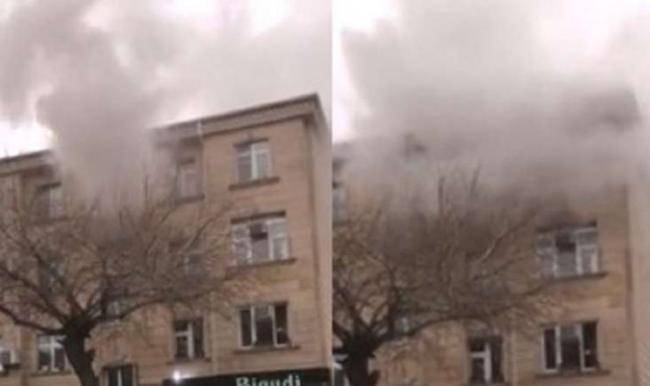 Bakıda yaşayış binasında GÜCLÜ YANĞIN -