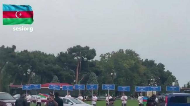 Bakının mərkəzində Azərbaycan ordusuna dəstək -