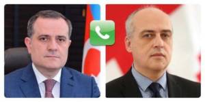 Ceyhun Bayramov gürcüstanlı həmkarı ilə