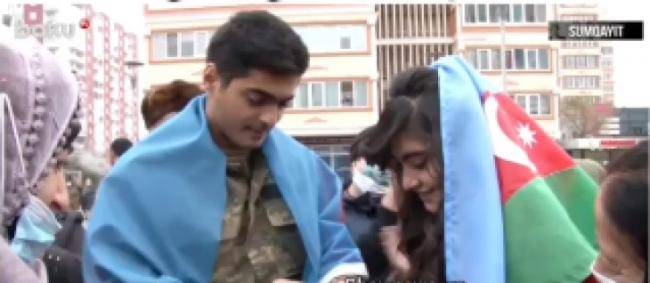 Tərxis olunan hərb&ccedil;imiz K&Uuml;&Ccedil;ƏDƏ NİŞANLANDI - 