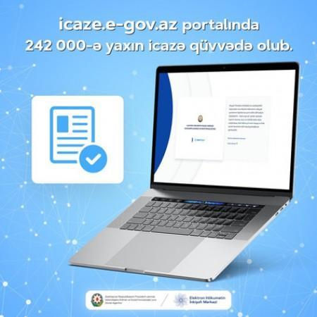 icaze.e-gov.az portalında 242 minə yaxın icazə q&uuml;vvədə olub