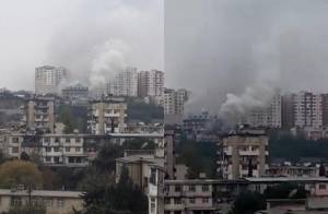 Bakıda g&uuml;cl&uuml; yanğın başladı - 