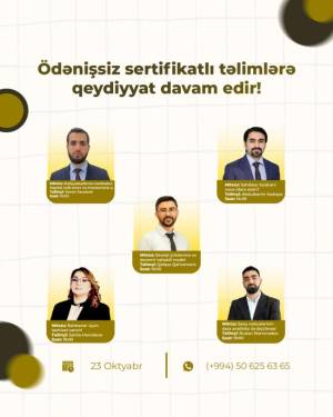 Ödənişsiz və sertifikatlı təlimlər davam edir Xəbər şəkili