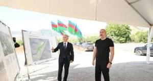 İlham Əliyev Kəlbəcərdə yaşayış kompleksinin təməlini qoydu Xəbər şəkili