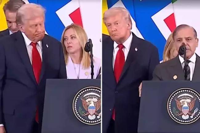 Trampın tərifdən bihuş olduğu anlar! Şahbaz Şərif onu Nobelə namizəd göstərdi