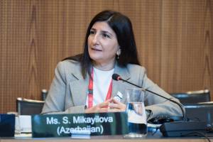 Deputat Sevil Mikayılova IPU 151-ci Assambleyasının Cenevrədə keçirilən Ümumi debatlarında çıxış edib Xəbər şəkili