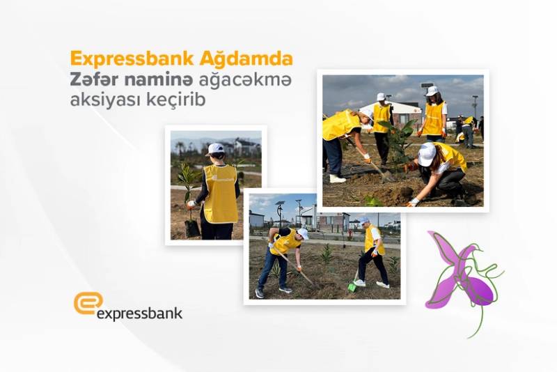"Expressbank" Ağdamda "Zəfər naminə" ağacəkmə aksiyası keçirib