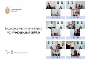 Ədliyyə Nazirliyi bölgələrdə yaşayan vətəndaşlarla videoqəbullar keçirir Xəbər şəkili