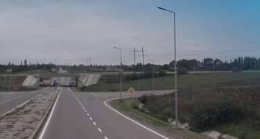 Quba şəhərində yol nişanlanma işləri aparılır -FOTO