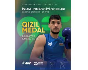 Azərbaycan boksçusu İslam Həmrəyliyi Oyunlarında qızıl medal qazanıb Xəbər şəkili