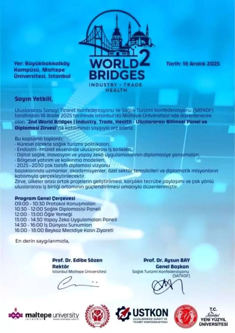 İstanbulda Səhiyyə, Ticarət və Diplomatiyanı Birləşdirən Beynəlxalq Sammit Keçiriləcək Xəbər şəkili