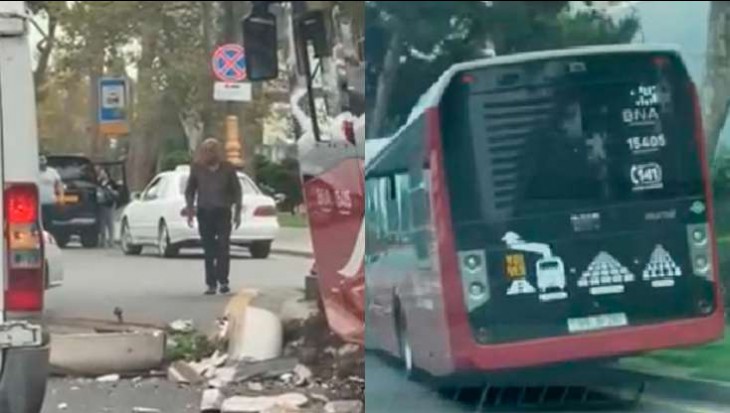 SON DƏQİQƏ! 18 metrlik &ldquo;BakuBus&rdquo; avtobusu qəzaya uğradı - 